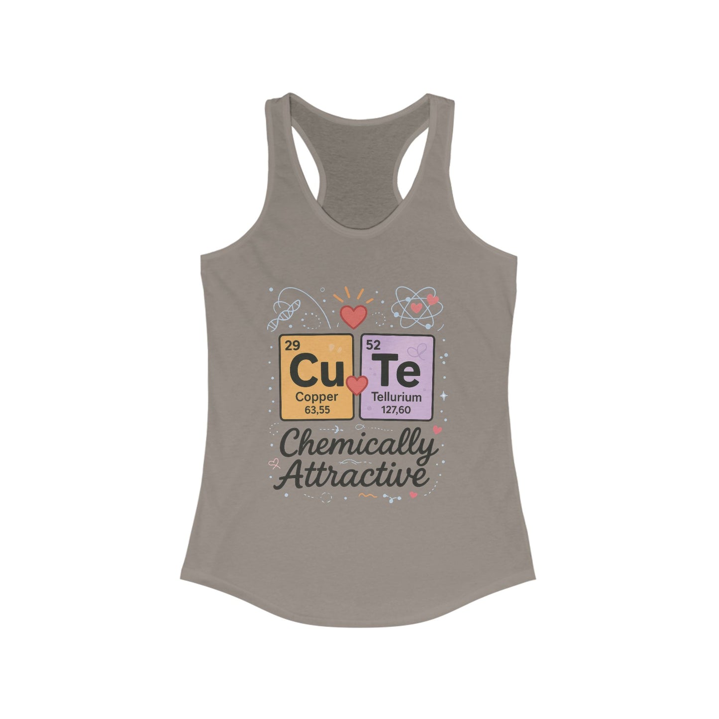 Chemistry Love Racerback Tank Top, Cute Science Shirt, Gift for Her, Casual Summer Wear, Fitness Top, Science Lover Tee,Chemically STEM Gift