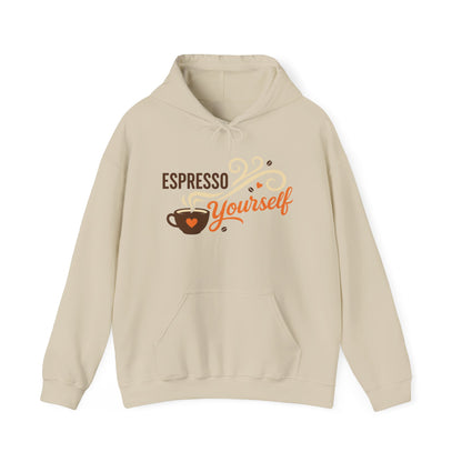 Espresso Yourself Coffee Hoodie, Funny Womens Barista Gift, Cozy Cafe Sweatshirt