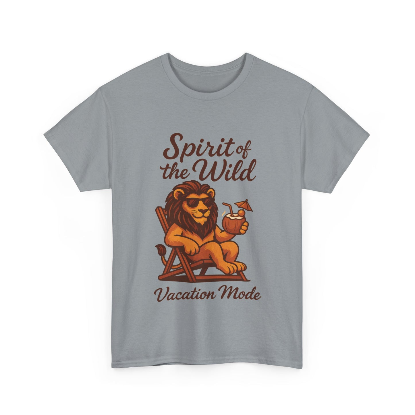 Spirit of the Wild Lion Shirt for Men - Vacation Mode Funny Summer Tee - Relaxed Jungle King Graphic, Vacation Mode, Perfect for Vacations