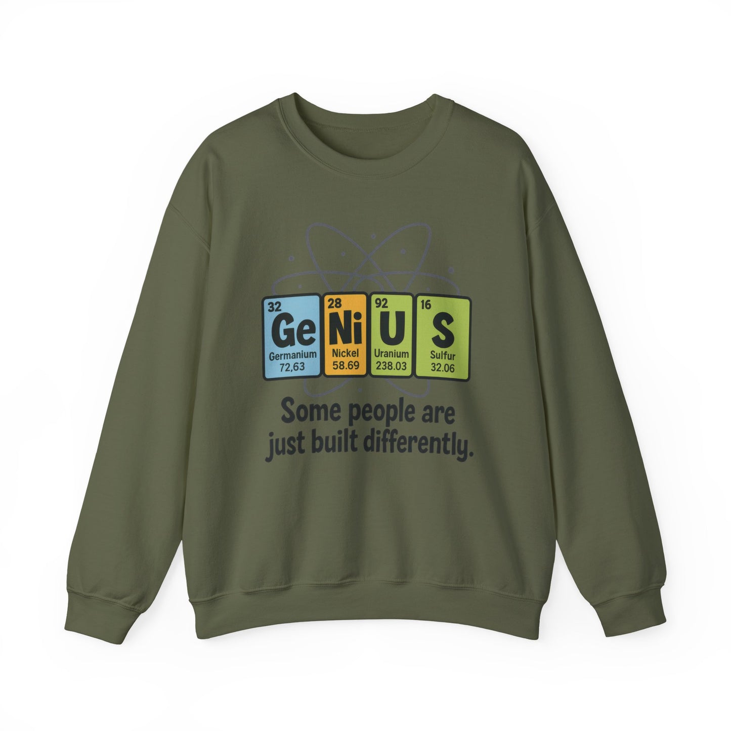 Funny Mens Genius Sweatshirt, Periodic Table Nerd Pullover, Smart Science Gift for Him, Genius Sweatshirt,  Science Lovers Gift