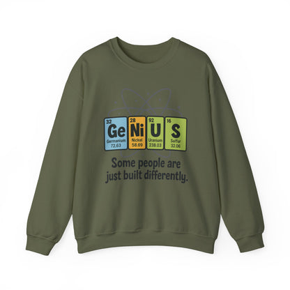 Funny Mens Genius Sweatshirt, Periodic Table Nerd Pullover, Smart Science Gift for Him, Genius Sweatshirt,  Science Lovers Gift