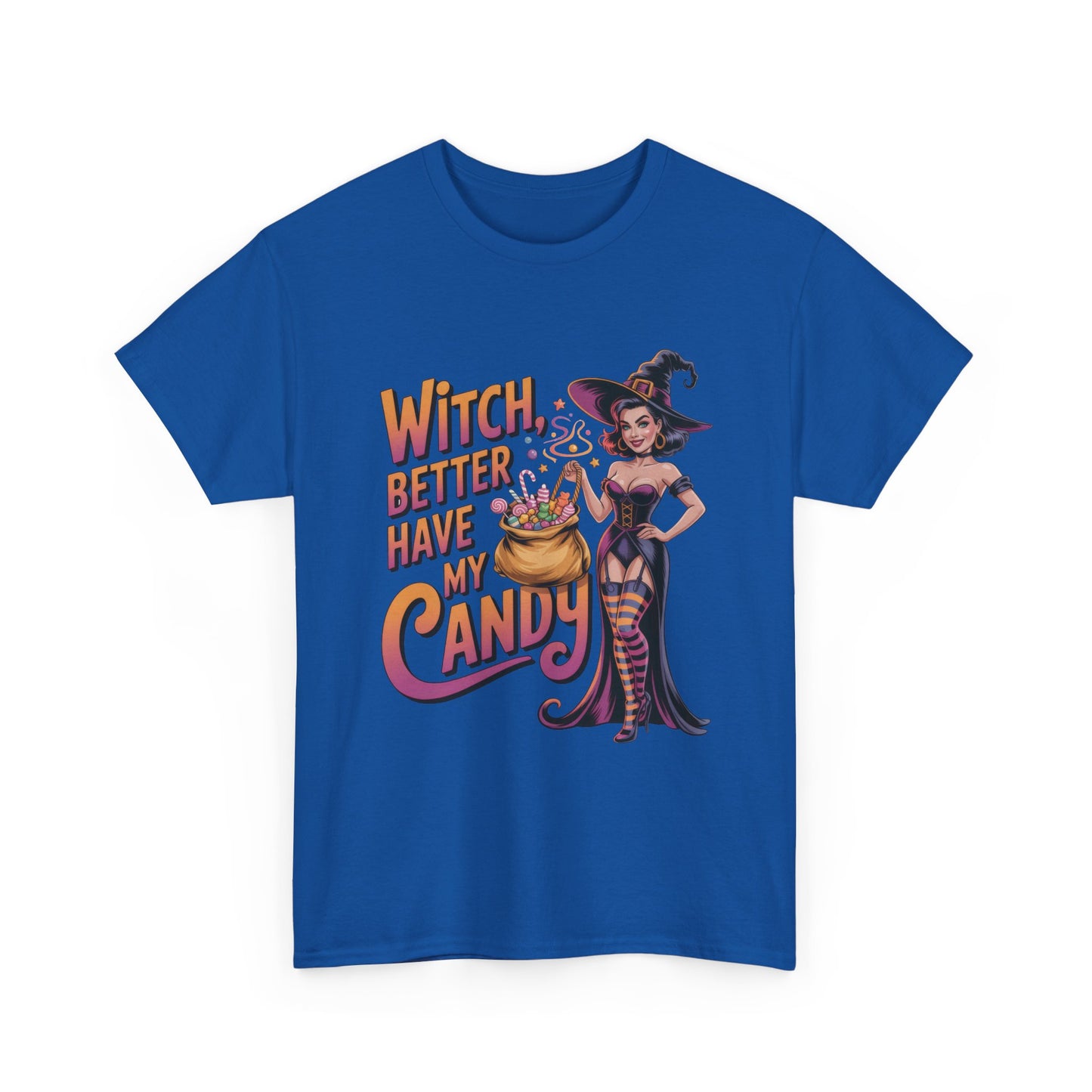 Witch Better Have My Candy Halloween T-Shirt for Women, Funny Spooky Witch Tee, Retro Pin-Up Halloween Shirt, Sassy Fall Party Top