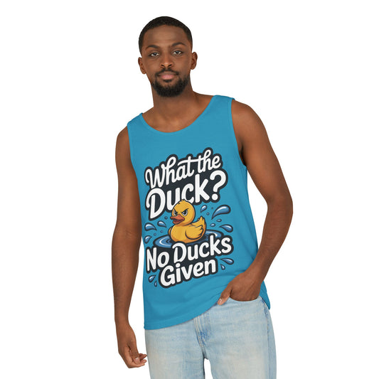 Funny Duck Tank Top for Summer - No Ducks Given Tee - What The Duck Mens T-Shirt - Sarcastic Rubber Duck Graphic, Humor Gift For Him
