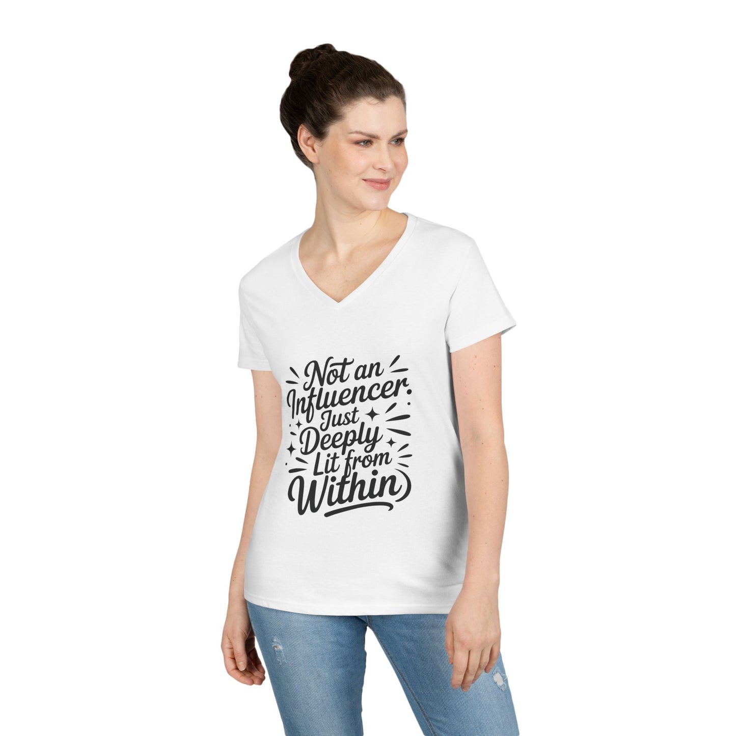 Funny Womens V-Neck Top, Sarcastic Tee, influencer tee, instagram girl tee, witty girl shirt, tiktok fashion, Gym Shirt, Summer Top