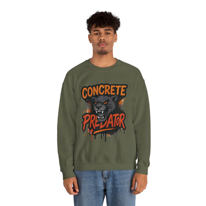 Men's Heavy Blend™ Crewneck Sweatshirt, Concrete Predator Mens Panther Crewneck Sweatshirt
