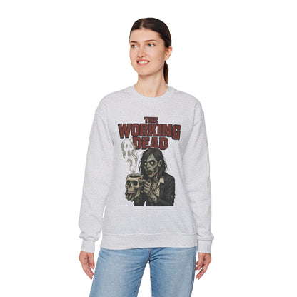 The Working Dead Women's Zombie Sweatshirt, Halloween Zombie Top, Work Humor Sweatshirt, Women's Heavy Blend™ Crewneck Sweatshirt