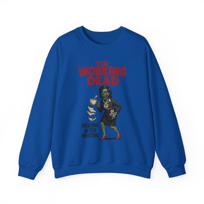 The Working Dead Women's Funny Zombie Sweatshirt, Office Humor Crewneck, Halloween Work Top