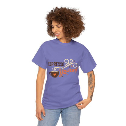 Espresso Yourself Coffee Lover Womens T-Shirt, Funny Barista Graphic Tee Gift