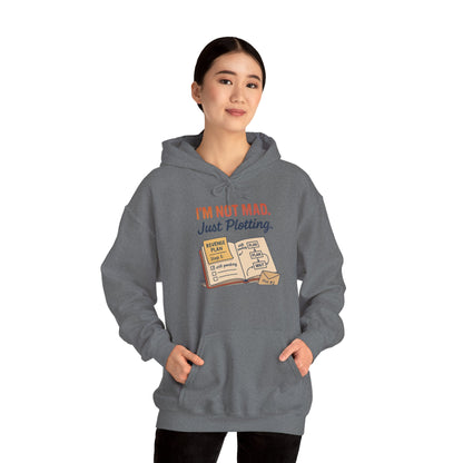 Sarcastic Womens Hoodie, Im Not Mad Just Plotting, Funny Passive Aggressive Sweatshirt Gift, Plotting Humor Hooded Womens Sweatshirt