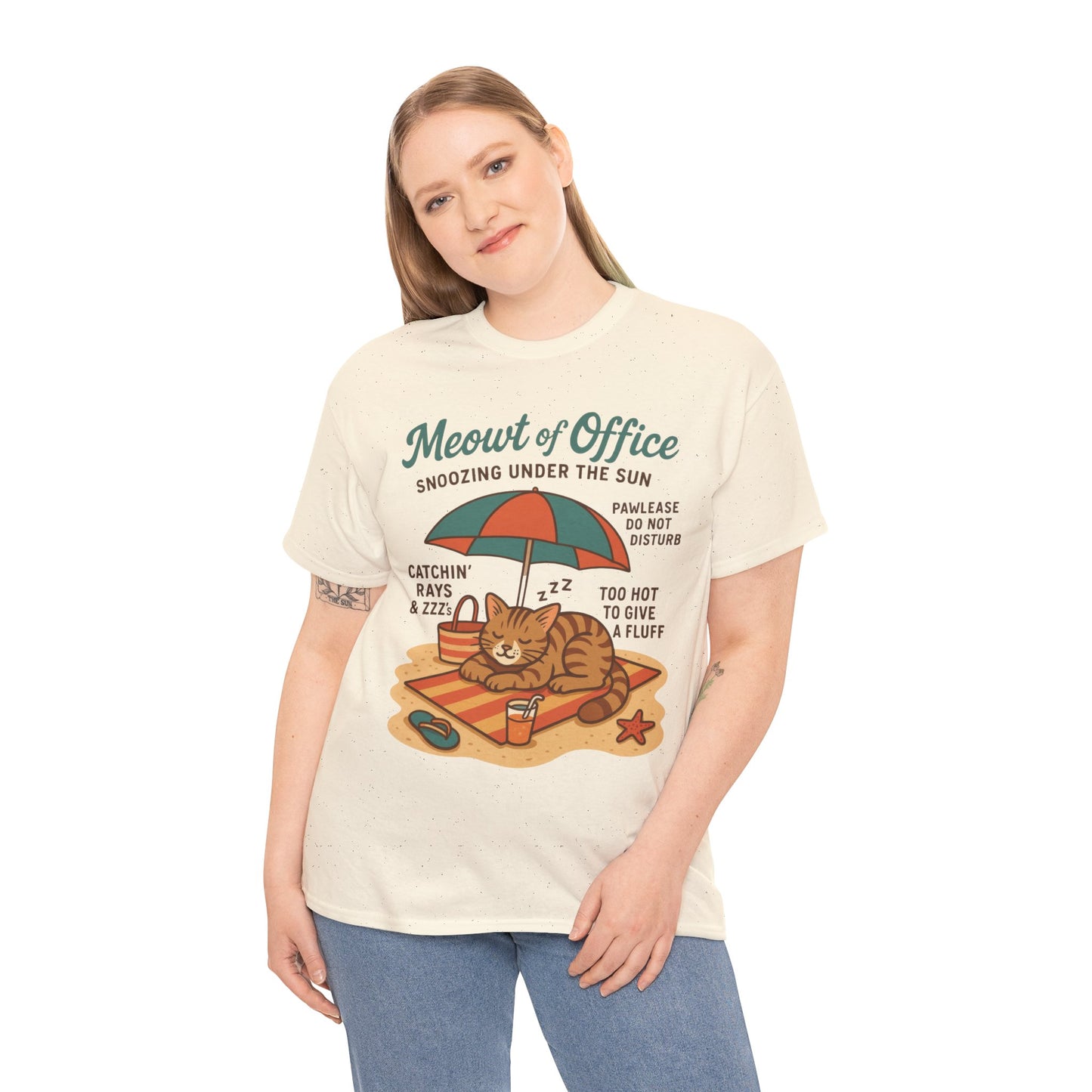 Cat Shirt, Cute Beach Cat Womens T-Shirt, Funny Summer Vacation Tee, Lazy Cat Humor Gift, Cat Lover T-Shirt, Vacation Humor Tee