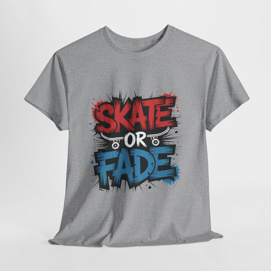 Skate Or Fade Men's T-Shirt, Graffiti Skateboarding Graphic Tee, Urban Streetwear Skater Top