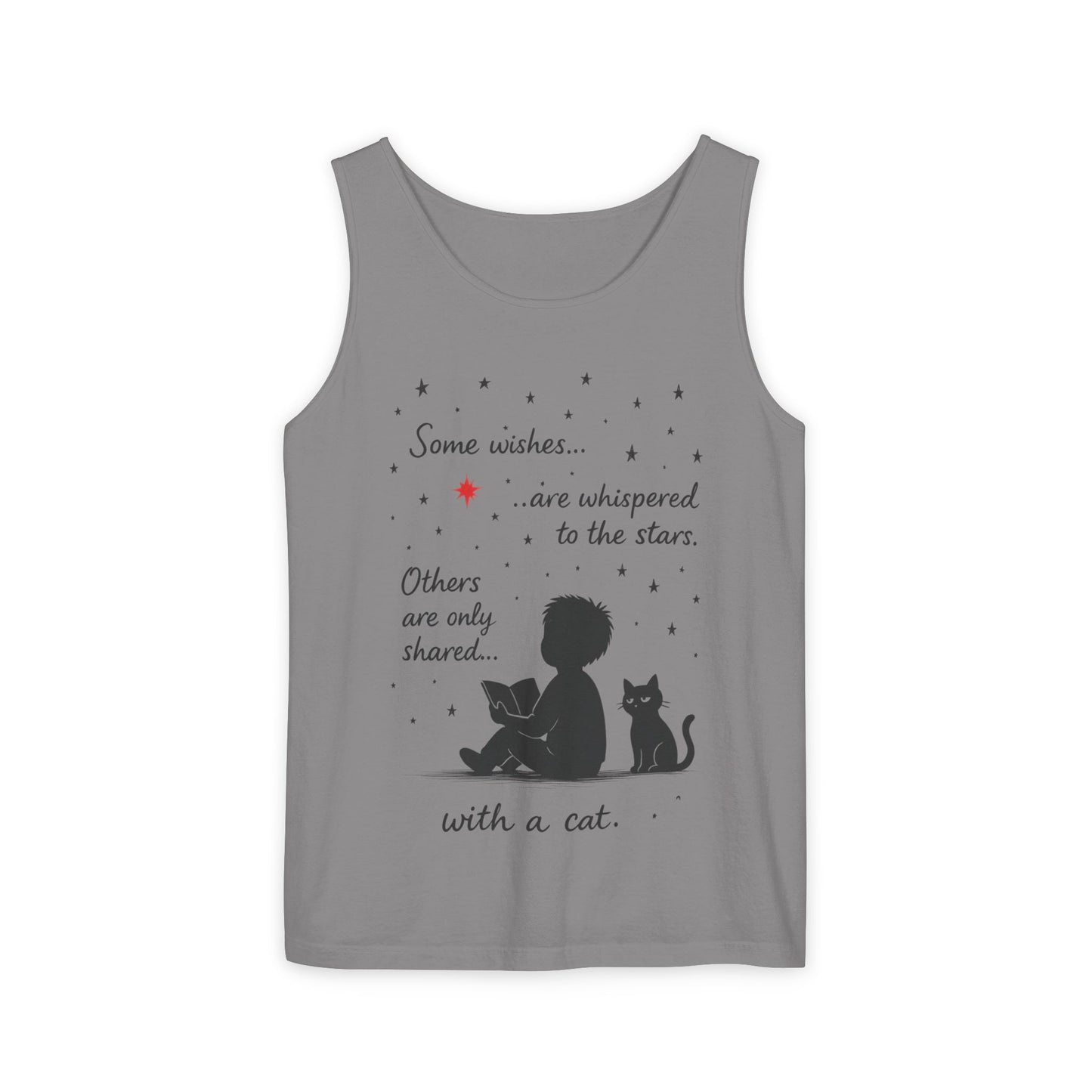 Whimsical Cat Lover's Tank Top, Inspirational Quote Top, Womens Garment-Dyed Summer Shirt, Gifts for Cat Moms, Casual Wear, Pet [...]
