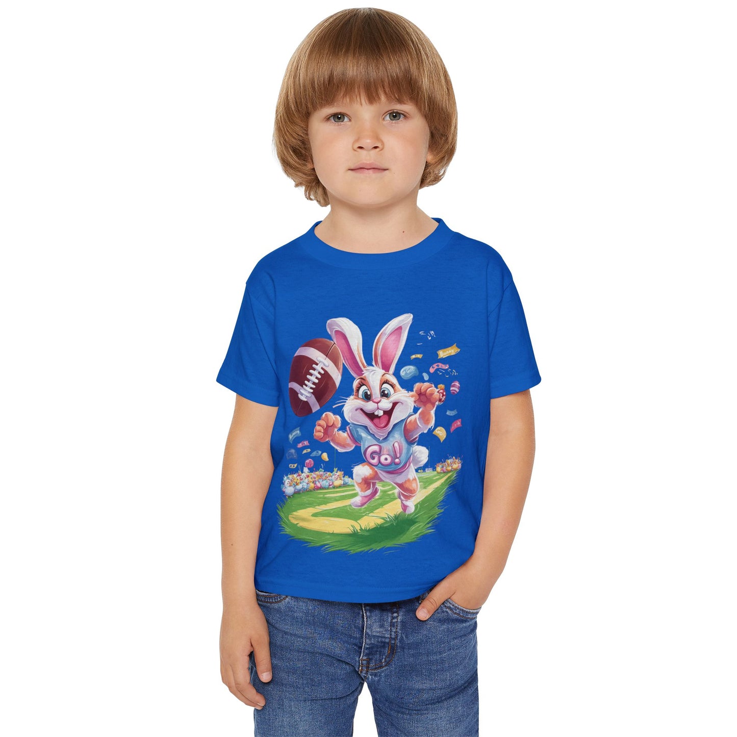 Touchdown Bunny Toddler T-Shirt - Fun Easter Football Shirt for Kids, Playful Bunny Sports Tee, Spring Game Day Outfit, Kids Easter Gift