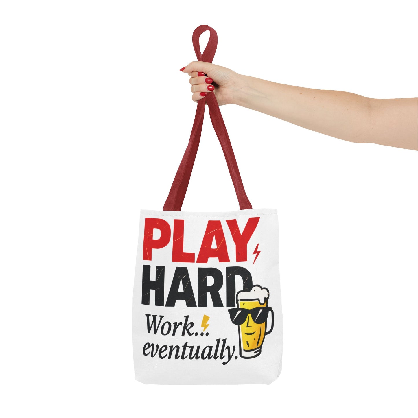 Play Hard Tote Bag - Fun, Stylish, Tote for Work & Play, Summer, Gift, Beach Bag, Everyday Carry, Beach Weekender Bag, large canvas bag
