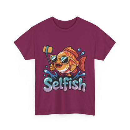 Funny Selfie Fish Graphic Womens T-Shirt, Playful Pun Gift for Her, Summer Vibes, Unique Beach Shirt, Outdoor Adventures