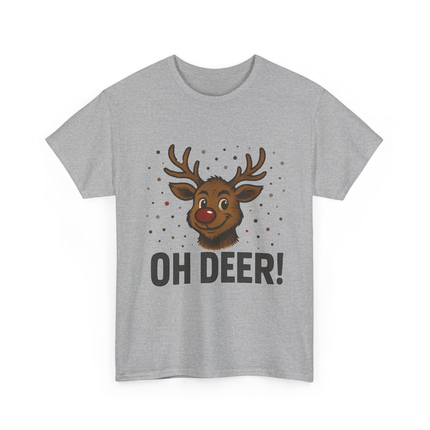 Men's Oh Deer Funny Christmas T-Shirt, Reindeer Holiday Graphic Tee