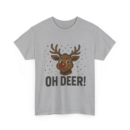 Men's Oh Deer Funny Christmas T-Shirt, Reindeer Holiday Graphic Tee
