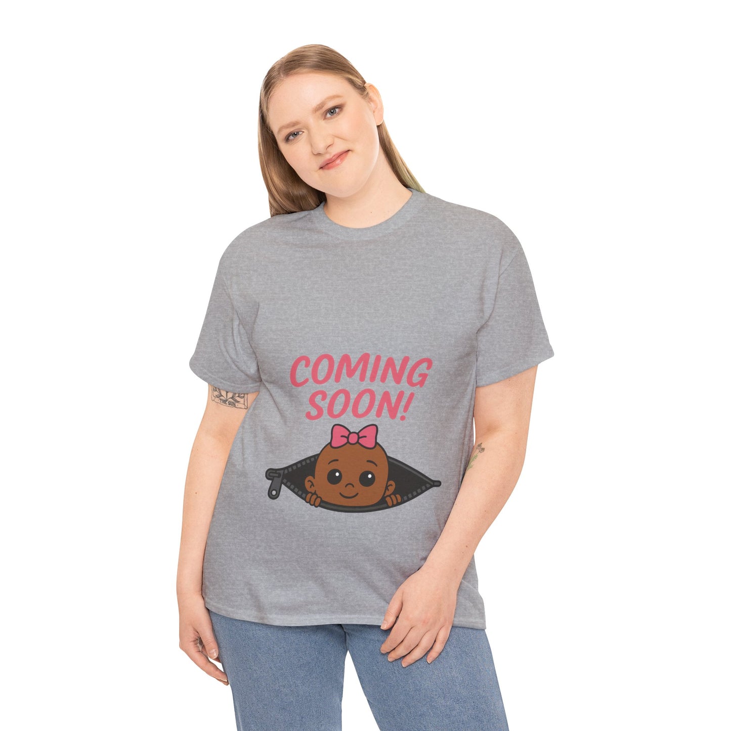 Coming Soon Maternity Tee, Cute Baby Girl Pregnancy Announcement Tee, Funny Expecting Mom Gift, Gender Reveal Tee, Baby Shower Top
