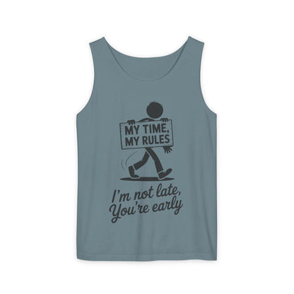 My Time, My Rules Men's Tank Top, Fun Casual Wear for Any Occasion, Relaxed Vibe, Time Management Humor, Self love t shirt
