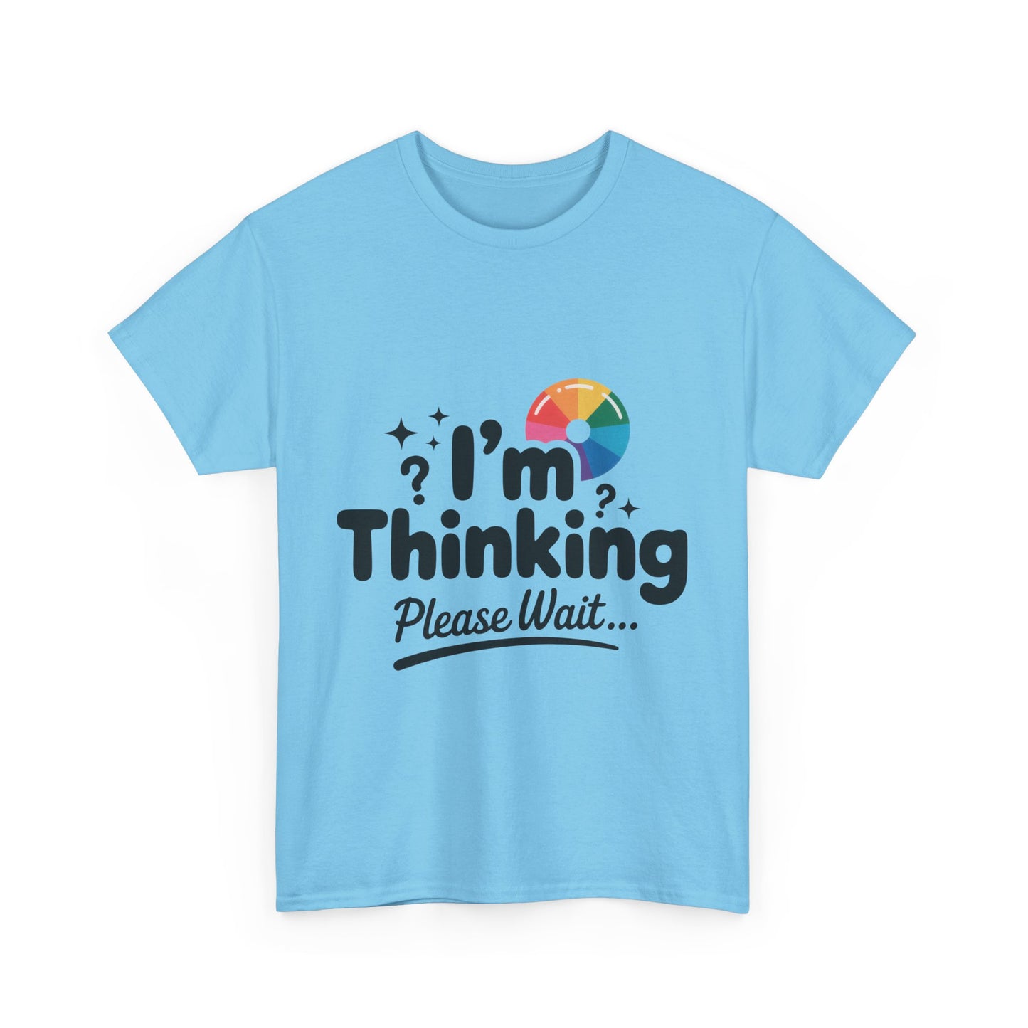 Funny - Im Thinking Please Wait - Mens T-Shirt, Cute Geeky Gift for Introverts, Programmers, Designers, Fun Humor Shirt, Gift for Adults