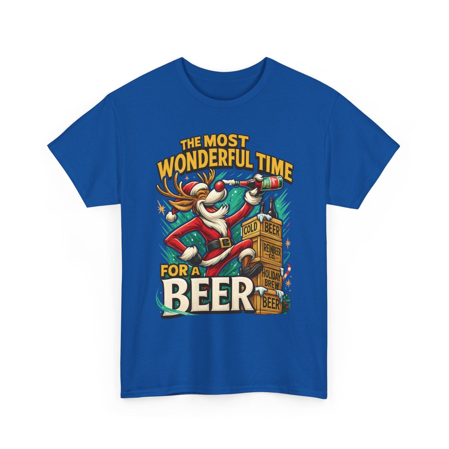 Funny Christmas Beer T-Shirt for Men, The Most Wonderful Time for a Beer