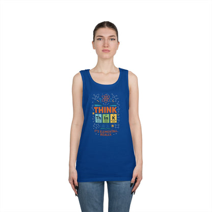 Think Tank Top for Men, Nerdy Chemistry Shirt, Periodic Table Funny Science Tank, Geeky STEM Gift for Him, Science Lovers Gift