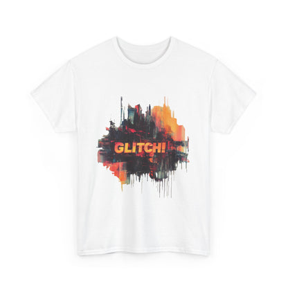 Glitch Art Unisex Heavy Cotton Tee, Trendy Graphic Top, Gift for Tech Lovers, Abstract Street Style Graphic Tee,Techcore Aesthetic Shirt