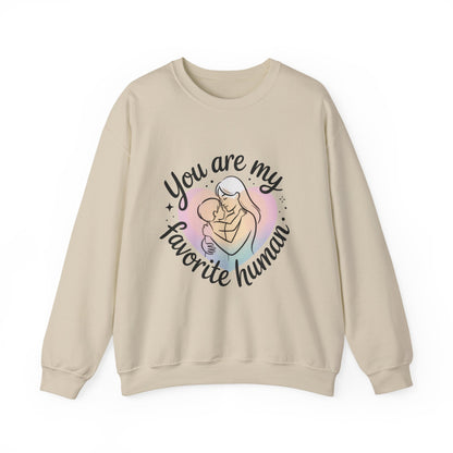 You Are My Favorite Human Mom Sweatshirt, Cute Pastel Heavy Blend Crewneck for Mothers Day, Cozy Gift for Moms, Mothers Day Gift