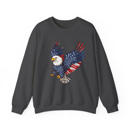Patriotic Eagle Sweatshirt, Unisex Crewneck, USA Pride Apparel, Cozy Everyday Wear, Perfect for Independence Day, Gift for Patriots
