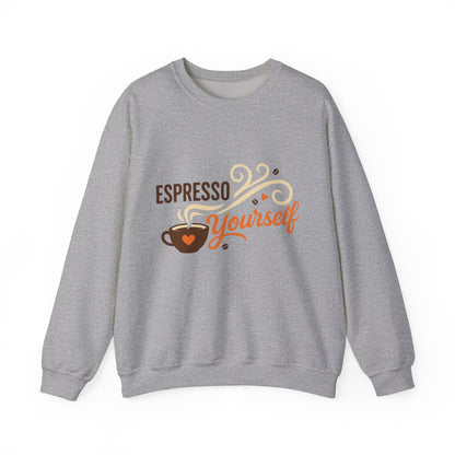 Espresso Yourself Womens Sweatshirt, Coffee Lover Pullover, Funny Barista Gift