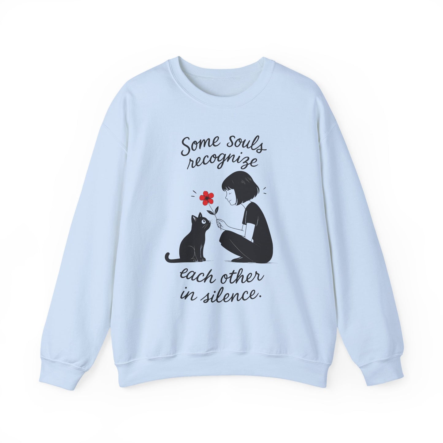 Soulful Cat and Human Crewneck Sweatshirt, Cozy Gift for Cat Lovers, Womens Sweatshirt, Animal Lover Apparel, Thoughtful Gift Idea