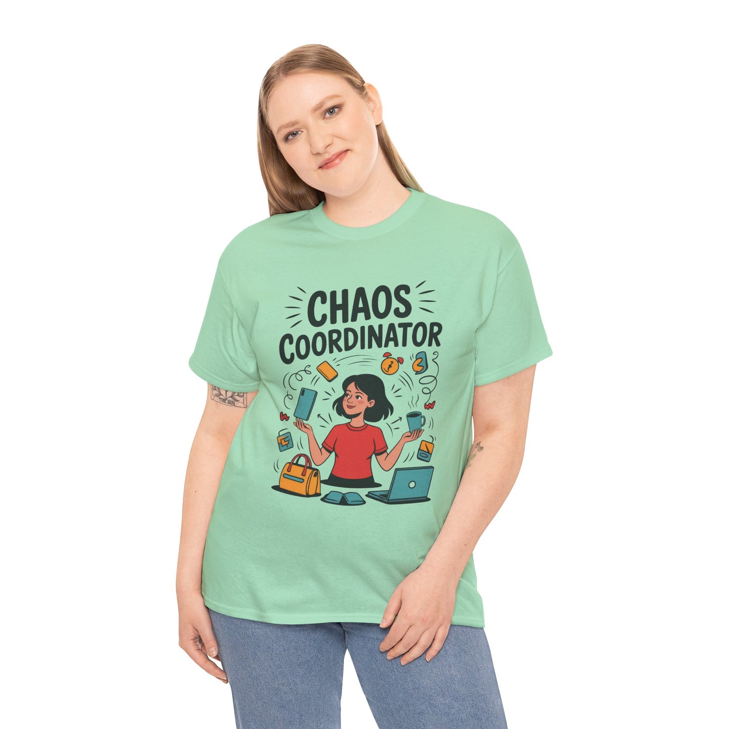 Chaos Coordinator Heavy Cotton Tee, Gift for Busy Moms, Mother's Day Gift, Funny Mom Life Shirt,  Busy Life Humor T-Shirt