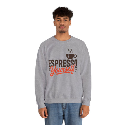 Men's Heavy Blend™ Crewneck Sweatshirt, Espresso Yourself Sweatshirt, Funny Coffee Lover Mens Crewneck, Cafe Lover Gift