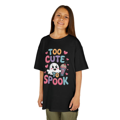 Kids Too Cute To Spook T-Shirt, Cute Ghost Milkshake Shirt, Kawaii Halloween Tee for Boys & Girls