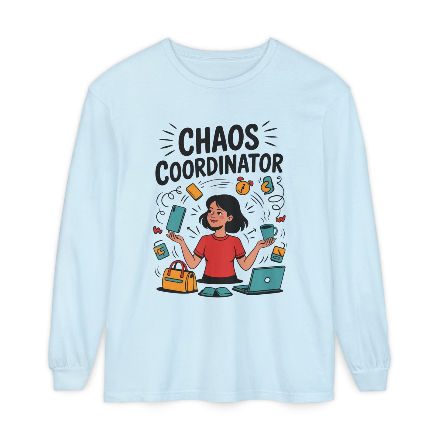 Chaos Coordinator Women's Long Sleeve, Mom Life Graphic Long Sleeve, Gift for Busy Moms, Multitasking Mom Gift, Cute Mother's Day Gift