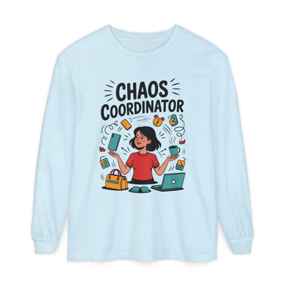 Chaos Coordinator Women's Long Sleeve, Mom Life Graphic Long Sleeve, Gift for Busy Moms, Multitasking Mom Gift, Cute Mother's Day Gift