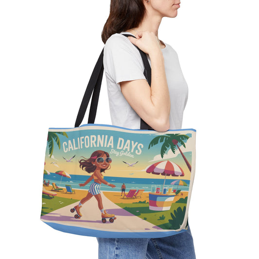 California Days Weekender Tote Bag | Summer Travel , Beach Essentials, Stylish Weekend Bag, Vacation Tote, Fun Day Out, Beach Bag