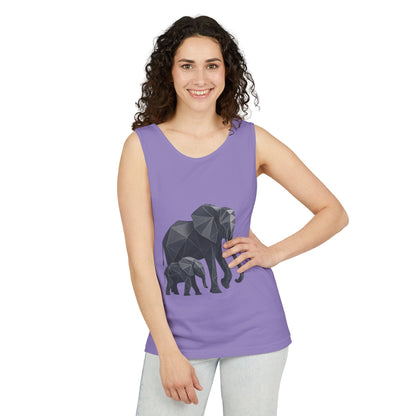 Elephant Family Unisex Tank Top, Animal Lover Gift, Casual Wear, Summer Essentials, Eco-Friendly Apparel, Wildlife Shirt