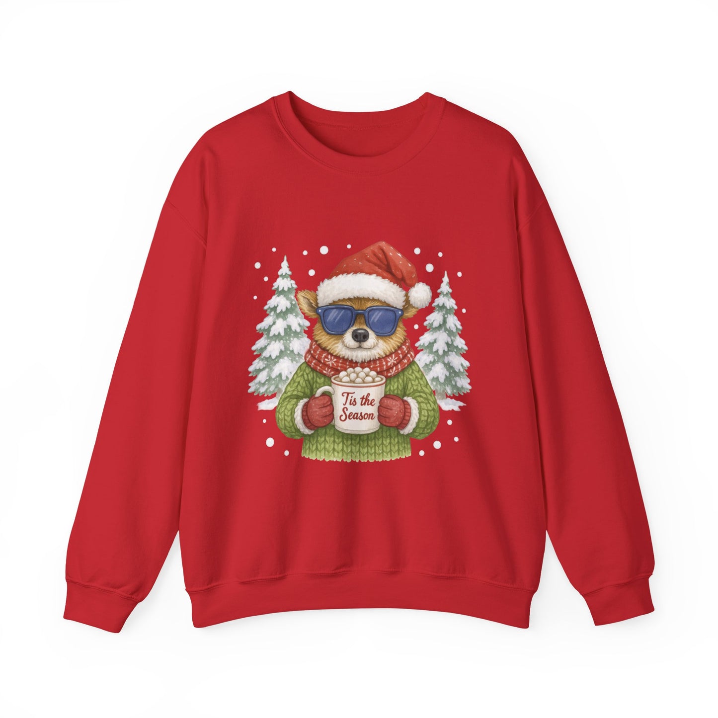 Women's Tis the Season Christmas Sweatshirt, Festive Reindeer Pullover