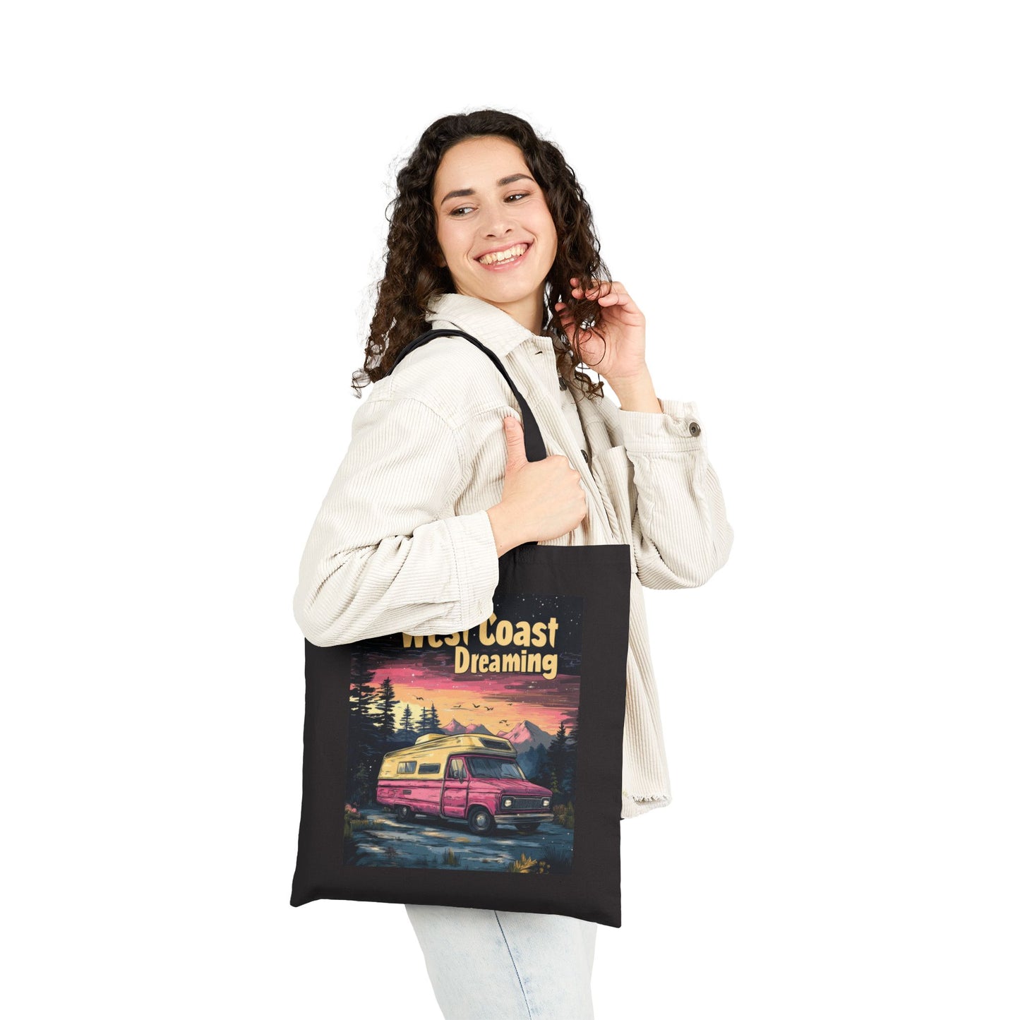 West Coast Dreaming Tote Bag, Eco-Friendly Cotton Bag, Beach Bag, Travel Tote, Gift for Adventure Lovers
