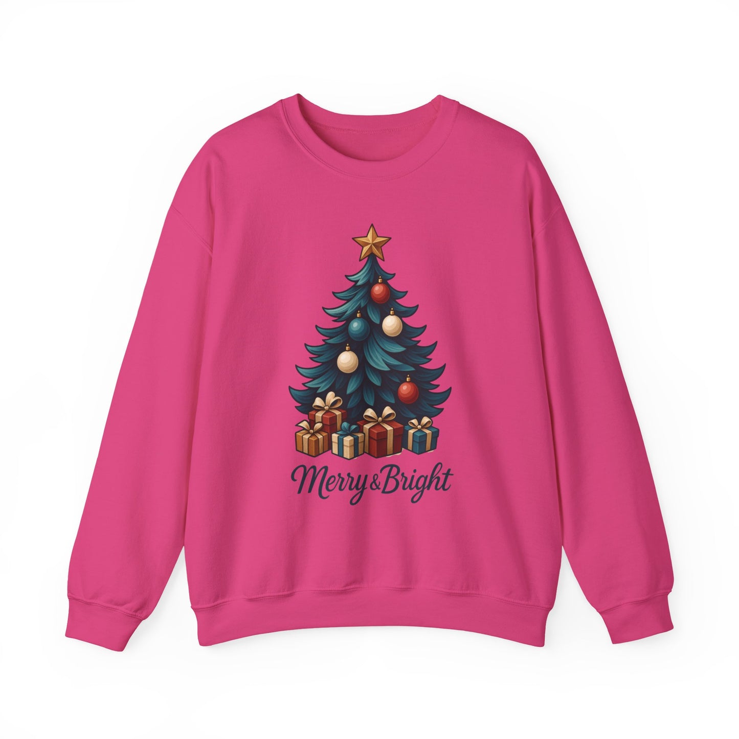 Merry Bright Christmas Sweatshirt, Cozy Holiday Pullover