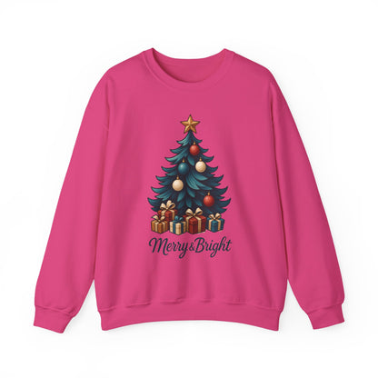 Merry Bright Christmas Sweatshirt, Cozy Holiday Pullover