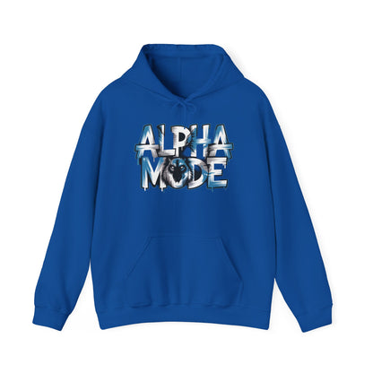 Mens Heavy Blend™ Hooded Sweatshirt, Alpha Mode Wolf Hoodie Mens Bold Streetwear