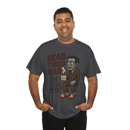 Dead Tired Dad Funny Zombie Coffee Men's T-Shirt, Father's Day Gift for Men, Dad Fuel Graphic Tee, Halloween Dad Tee