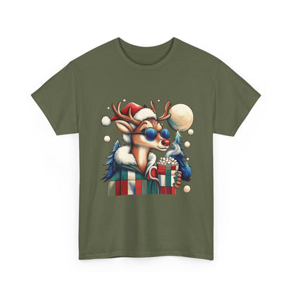 Cool Reindeer Christmas T-Shirt, Funny Holiday Shirt for Men