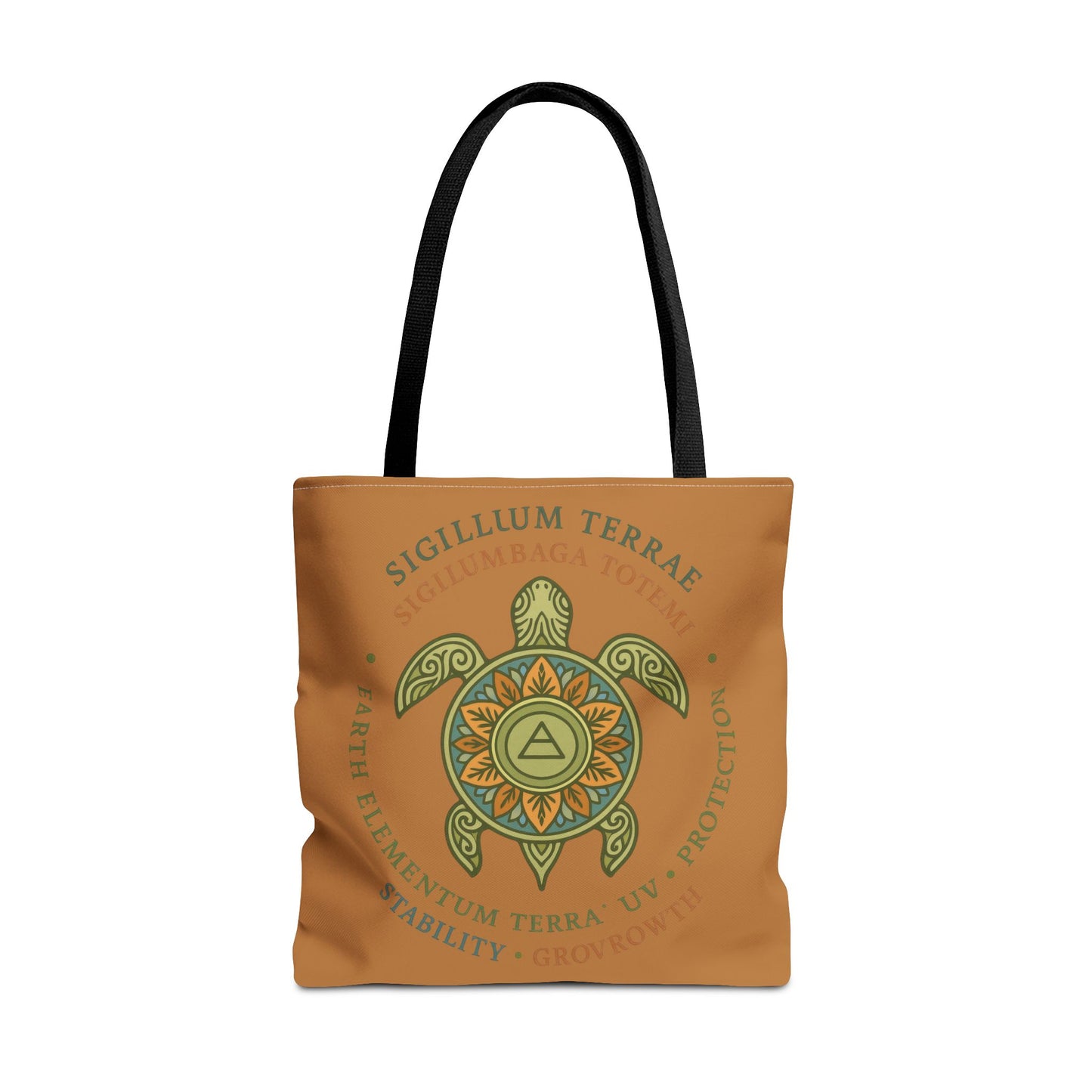 Spiritual Symbol Tote Bag, Eco-Friendly Shopping Bag, Meditation Pouch, Gift for Yogis, Bohemian Style, Sigillum Terrae Design