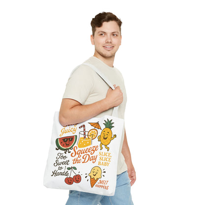 Juicy Summer Tote Bag, Fun Beach Carryall, Perfect for Grocery Shopping, Reusable Market Tote, Cute Gift for Fruit Lovers, Large Tote Bag