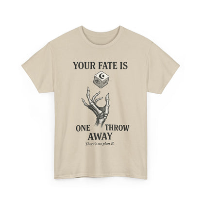 Your Fate Mens Heavy Cotton Tee, Skeleton Dice Graphic T-Shirt, Trendy Gift for Gamers, Gambling Tee, Unique Quote Apparel