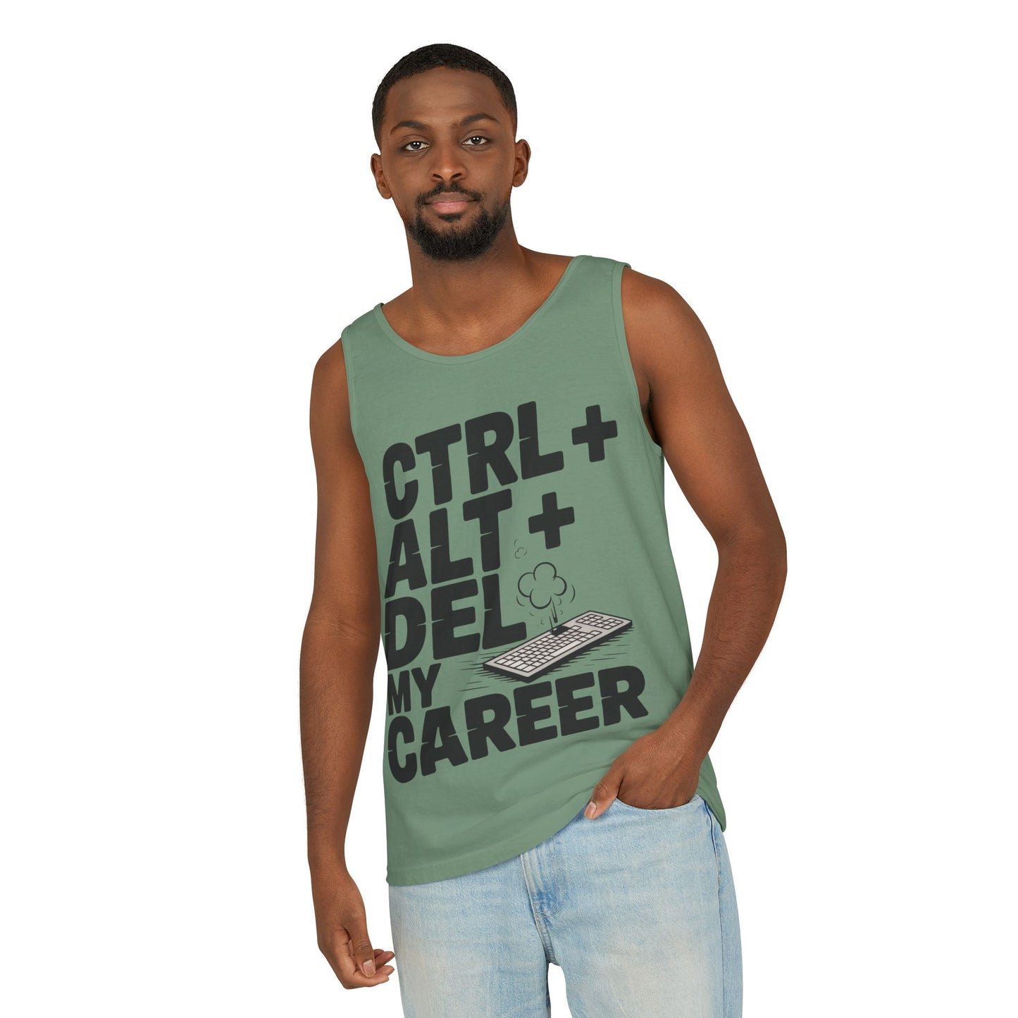 Ctrl Alt Del My Career Men's Tank Top, Funny Geek Sarcastic Office Humor Summer Shirt
