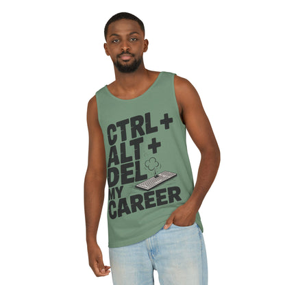 Ctrl Alt Del My Career Men's Tank Top, Funny Geek Sarcastic Office Humor Summer Shirt